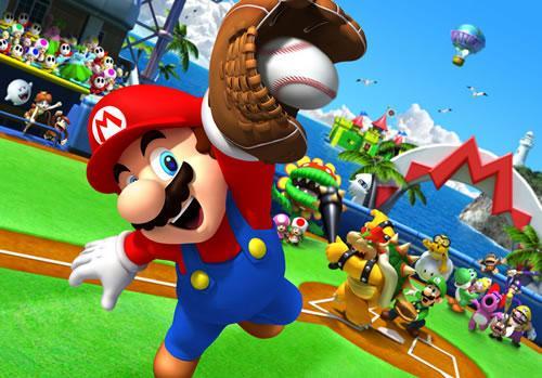 Mario catching a baseball