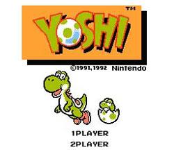 Yoshi (game) for the Nintendo Entertainment System title screen